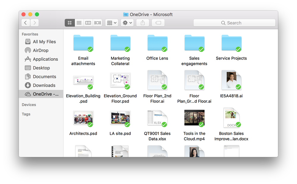 onedrive for business mac sync icons